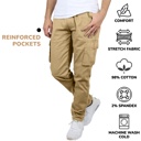 Khaki & Khaki & Khaki 42 3-Pack Men's Flex-Stretch Cotton Cargo Pants, 31-Inch Inseam - Comfortable and Durable